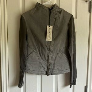 Anthropologie Marrakech asymmetrical gray moto jacket S